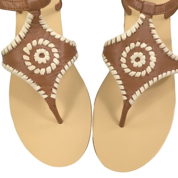 Jack Rogers Maci Leather Sandal Cognac Bone - Picture 9 of 12
